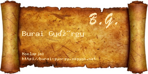 Burai György névjegykártya